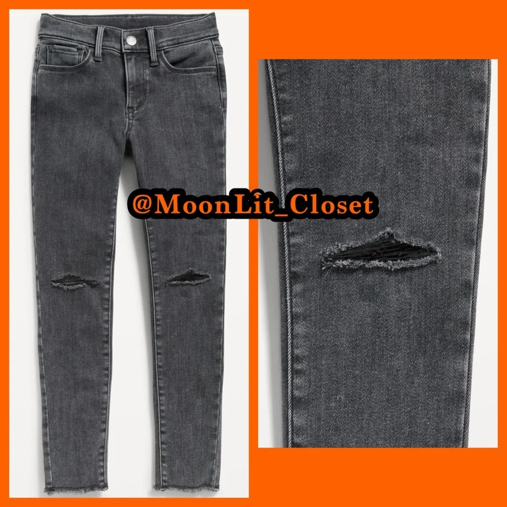 Old Navy High-Waisted Rockstar 360° Stretch Ripped Jeggings for Girls Size 12